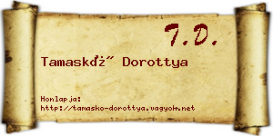 Tamaskó Dorottya névjegykártya
