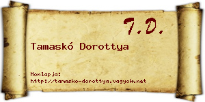 Tamaskó Dorottya névjegykártya